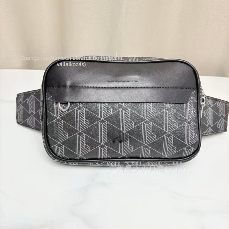 Férfi derék táska — városi minimalizmus, PU anyag, geometriai minta, bélés: szintetikus bőr, ultra-könnyű, ütésálló