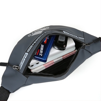 Férfi derék táska – Oxford anyag, vízálló, egyszínű mintázat, poliészter bélés, szabadidős utazásokhoz