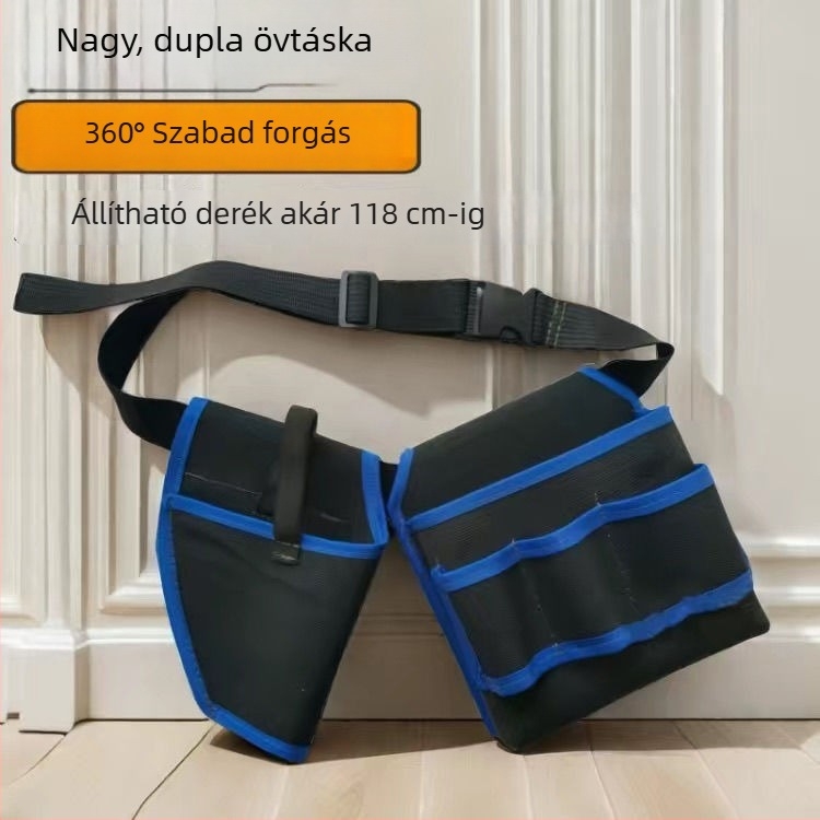 Övön viselhető szerszámtáska – hordozható, 360‑funkciós vászon fúró‑táska, erős, megerősített kialakítás