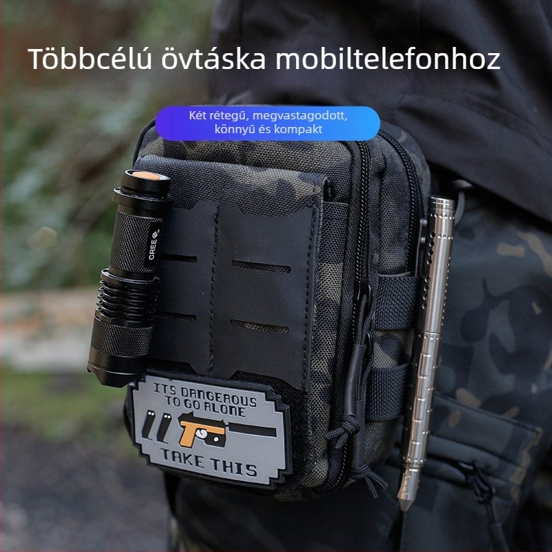 Taktikai deréktáska, többfunkciós kültéri felszerelés, funkciókód 20865388422, poliészter bélés, 2024 tavasz