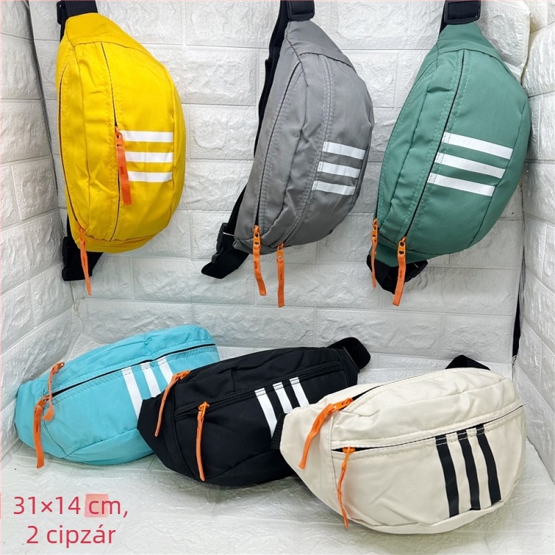 Férfi derék táska – városi minimalist stílus, Oxford anyag, kopásálló, egyszínű, 2025 tavasz, szabadidős használatra