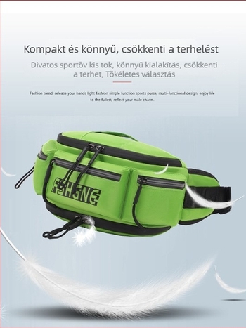 Nylon kerékpáros deréktáska – vízálló, fényvisszaverő éjszakai biztonságért, uniszex, kereszt-body sporttáska