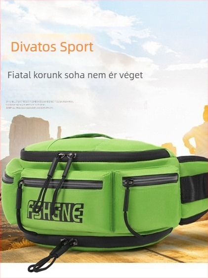 Nylon kerékpáros deréktáska – vízálló, fényvisszaverő éjszakai biztonságért, uniszex, kereszt-body sporttáska