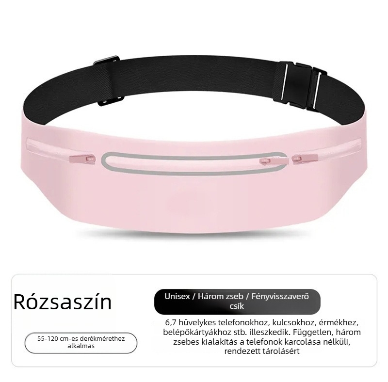 Új kültéri sport futó derékpánt, vízálló, Lycra, ultra vékony, bőrbarát, három zseb a telefon számára, nagy kapacitás