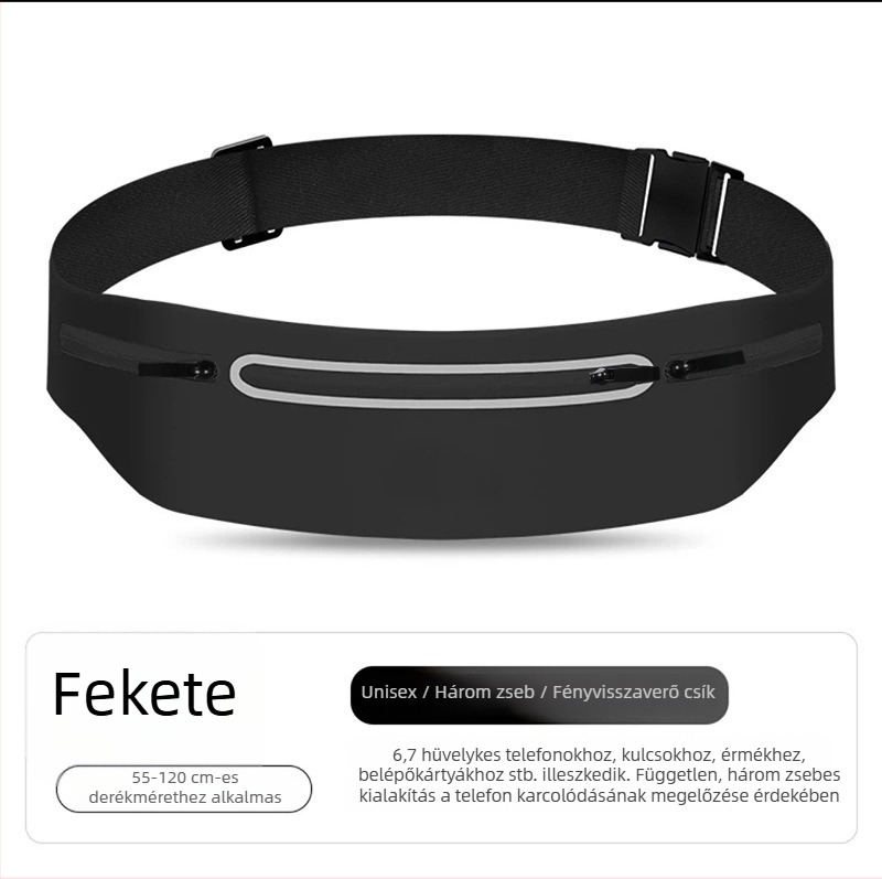 Új kültéri sport futó derékpánt, vízálló, Lycra, ultra vékony, bőrbarát, három zseb a telefon számára, nagy kapacitás