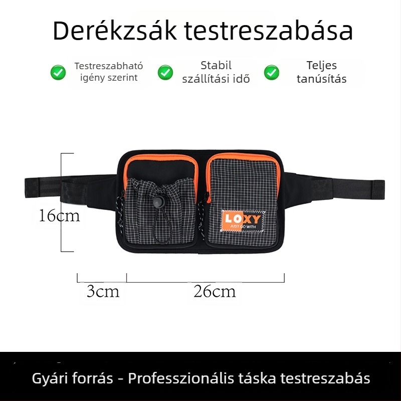 Vízálló sportos övtáska telefontartóval futáshoz és kültéri tevékenységekhez, derékra vagy vállra hordozható