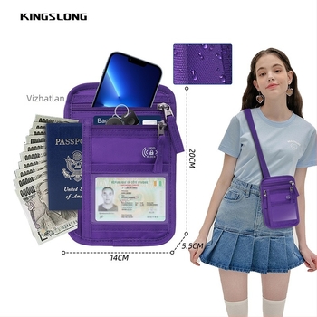 Utazási Crossbody táska útlevélhez és telefonhoz – RFID elleni védelem; anyag: 900D drum szövet, vízálló, könnyű, kopásálló