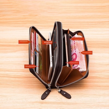 Férfi clutch PU bőrből, légáteresztő, vízálló, antibakteriális, bővíthető