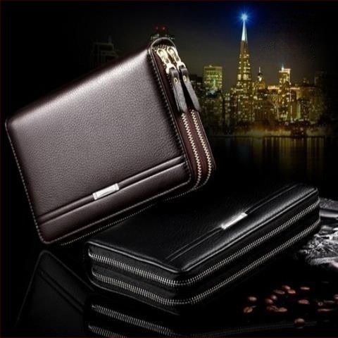 Férfi clutch PU bőrből, légáteresztő, vízálló, antibakteriális, bővíthető