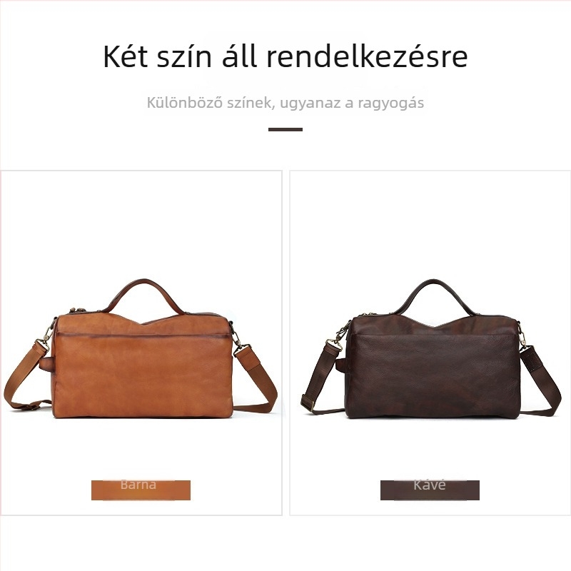 Zhuoliang retro utazótáska valódi bőrből, kibővíthető, uniszex, 20–35L
