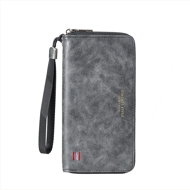 Férfi hosszú clutch pénztárca a DINGRUI-tól, PU anyag, belső bélés nélkül, licencelt magánmárka, nyár 2024