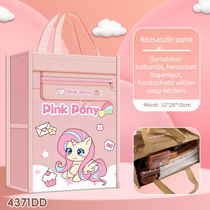 Hengci kézben tartható korrepetálási táska cartoon capibara dizájnnal, nagy kapacitású Oxford anyagú, több rétegű tároló, Hengci