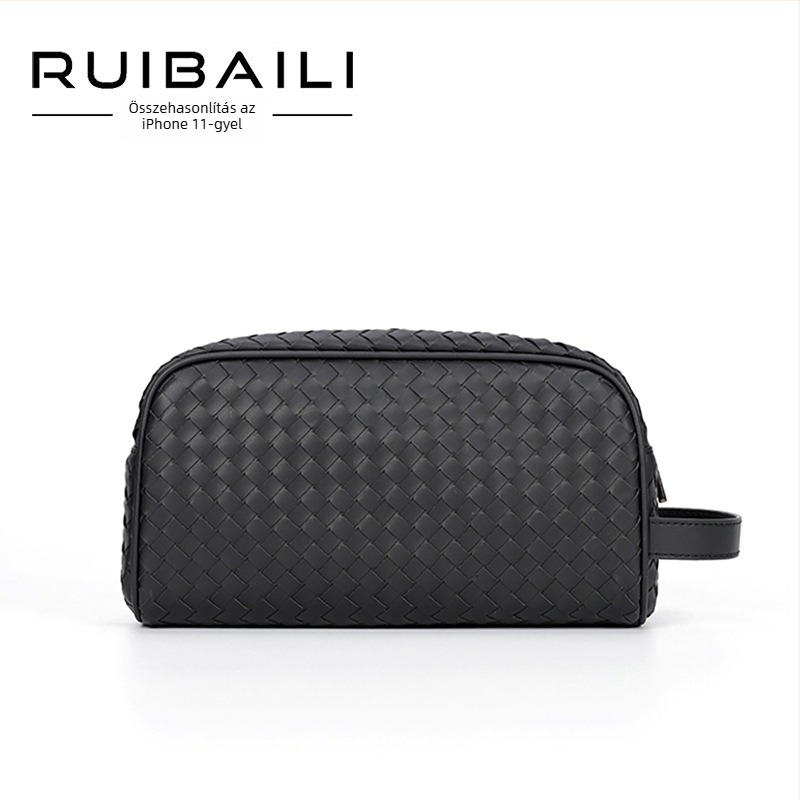 Férfi clutch táska mikroszálas anyagból, súlycsökkentő dizájn, szövött velúr bélés