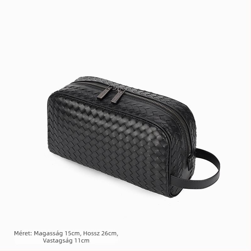 Férfi clutch táska mikroszálas anyagból, súlycsökkentő dizájn, szövött velúr bélés