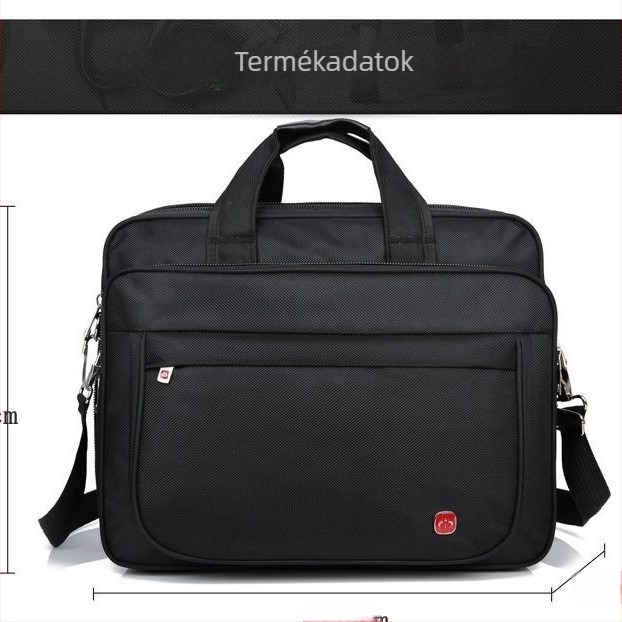 Férfi üzleti utazási kézitáska – Oxford anyag, egyszínű dizájn, poliészter bélés, 2024 tavasza