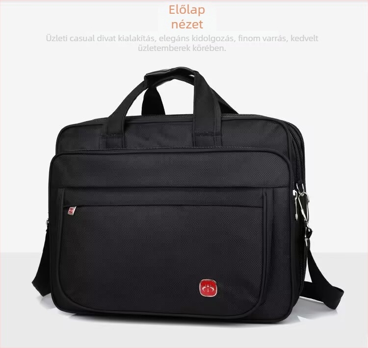 Férfi üzleti utazási kézitáska – Oxford anyag, egyszínű dizájn, poliészter bélés, 2024 tavasza