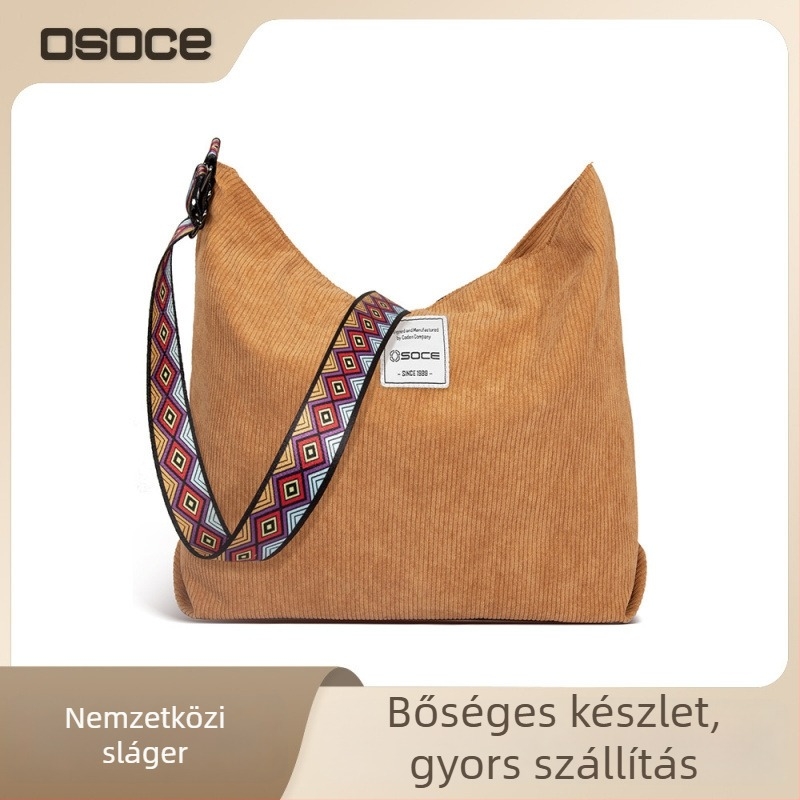 OSOCE Férfiaknak készült crossbody táska – Uniszex stílus, Corduroy anyag, Mindennapi használatra
