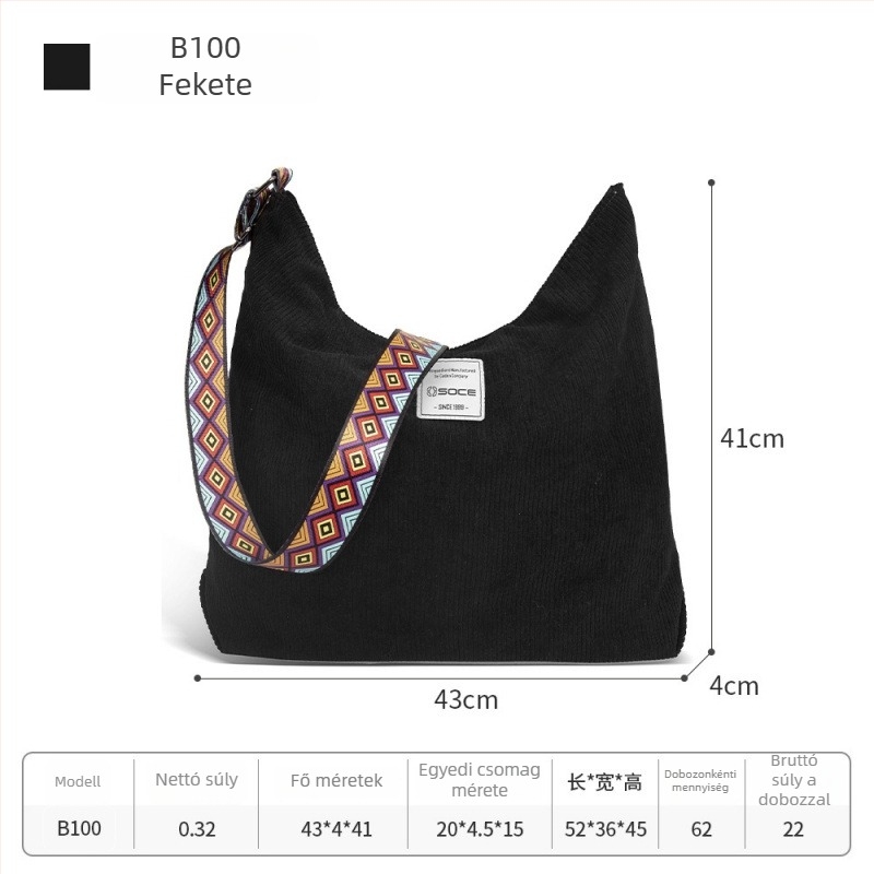 OSOCE Férfiaknak készült crossbody táska – Uniszex stílus, Corduroy anyag, Mindennapi használatra
