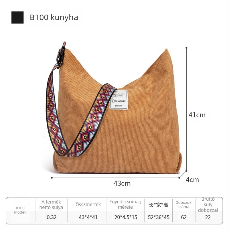 OSOCE Férfiaknak készült crossbody táska – Uniszex stílus, Corduroy anyag, Mindennapi használatra