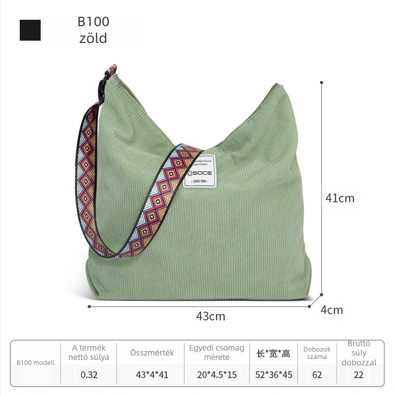 OSOCE Férfiaknak készült crossbody táska – Uniszex stílus, Corduroy anyag, Mindennapi használatra