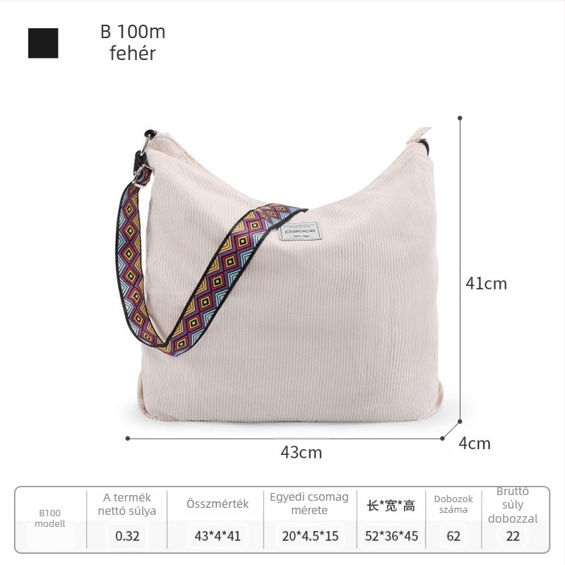 OSOCE Férfiaknak készült crossbody táska – Uniszex stílus, Corduroy anyag, Mindennapi használatra