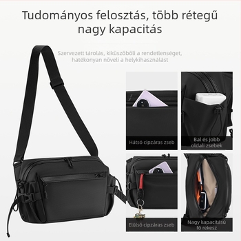 Új divatos férfi keresztpántos táska, mindennapi használatra és üzleti utazásokhoz, nagy kapacitású