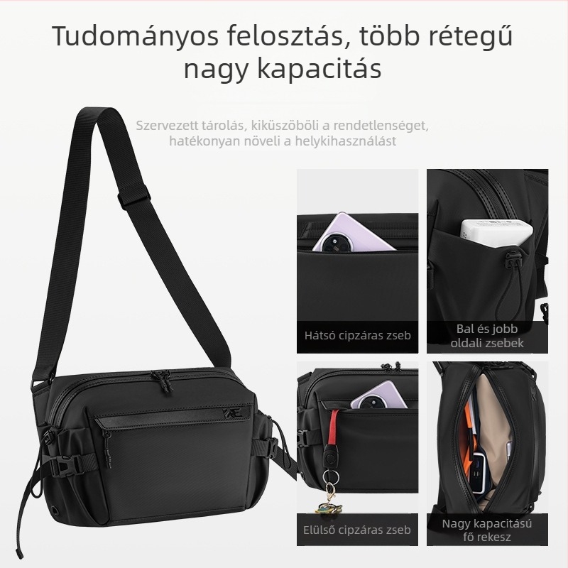 Új divatos férfi keresztpántos táska, mindennapi használatra és üzleti utazásokhoz, nagy kapacitású