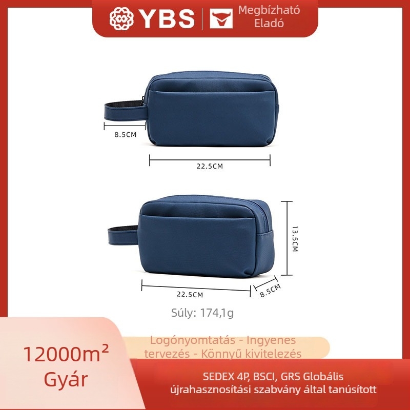 Férfi clutch táska, Oxford anyagból, vízálló és kopásálló, egyszínű modell, üzleti utazási stílus