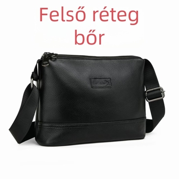 Férfi keresztpántos táska első réteg marhabőrből, vízálló, bővíthető, bélés bőr, üzleti utazásokhoz — Bonnie Kangaroo