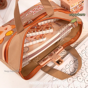 MOYL vászon táska diákoknak – nagy kapacitás, cipzár, rajzfilm-stílus