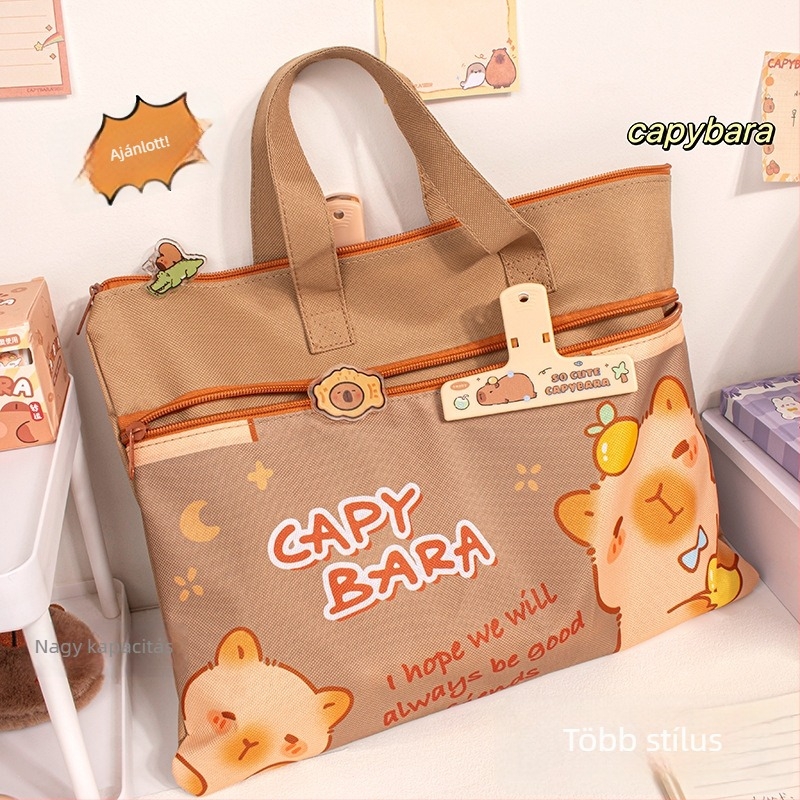 MOYL vászon táska diákoknak – nagy kapacitás, cipzár, rajzfilm-stílus