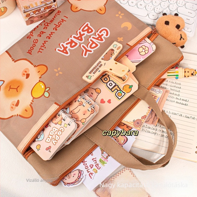 MOYL vászon táska diákoknak – nagy kapacitás, cipzár, rajzfilm-stílus