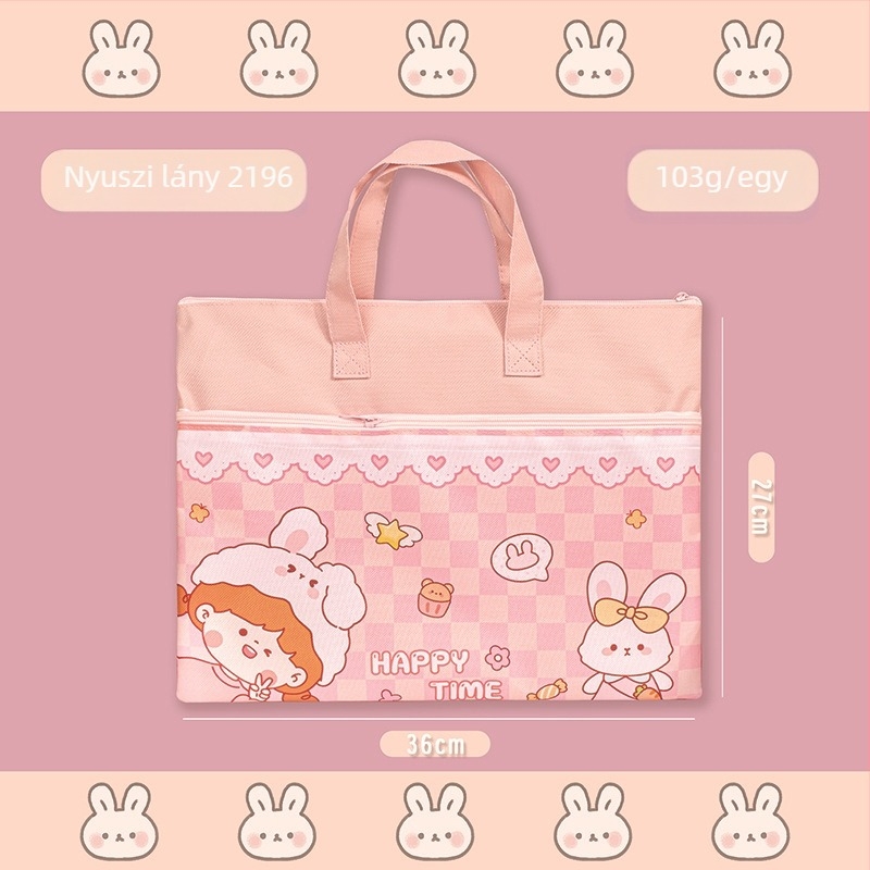 MOYL vászon táska diákoknak – nagy kapacitás, cipzár, rajzfilm-stílus