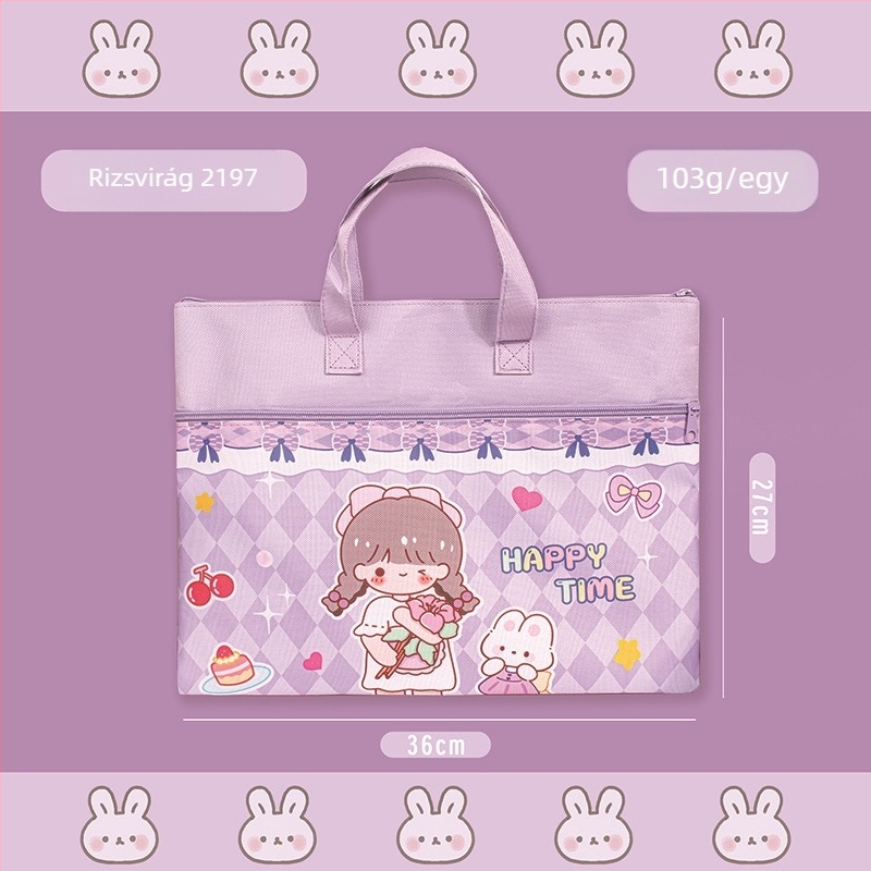 MOYL vászon táska diákoknak – nagy kapacitás, cipzár, rajzfilm-stílus