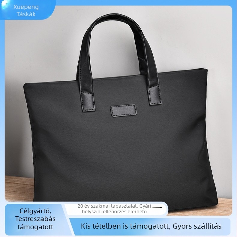 Oxford anyagú laptop táska, vízálló, ultra könnyű, szigetelt, bővíthető, városi stílus