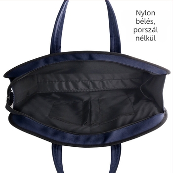 Oxford vászonból készült hordozható üzleti aktatáska, kétszintes ütésálló laptop- és irattároló rekesz, több rekesz a fájlok számára