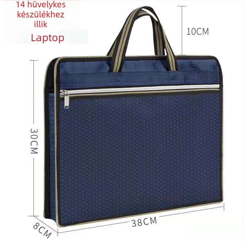 Portable Briefcase üzleti táska cipzárral, Oxford anyagból, nagy kapacitású, anyagvastagság 0,7 mm, súly 0,1 kg
