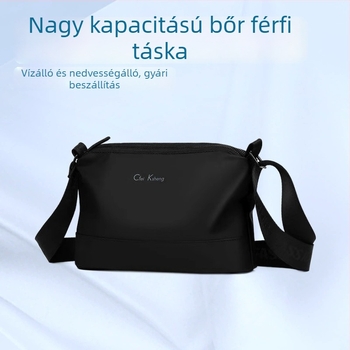 Férfi válltáska több rekeszes kialakítással, utazószabadidős stílus, vízálló PU anyag, poliészter bélés, ultra könnyű és kopásálló