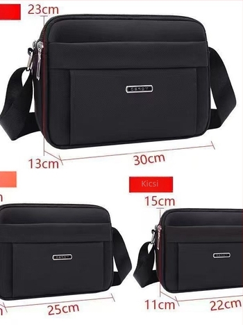 Férfi keresztpántos messenger táska több rekeszsel, Oxford anyagból, vízálló, kopásálló, belső nylon bélés