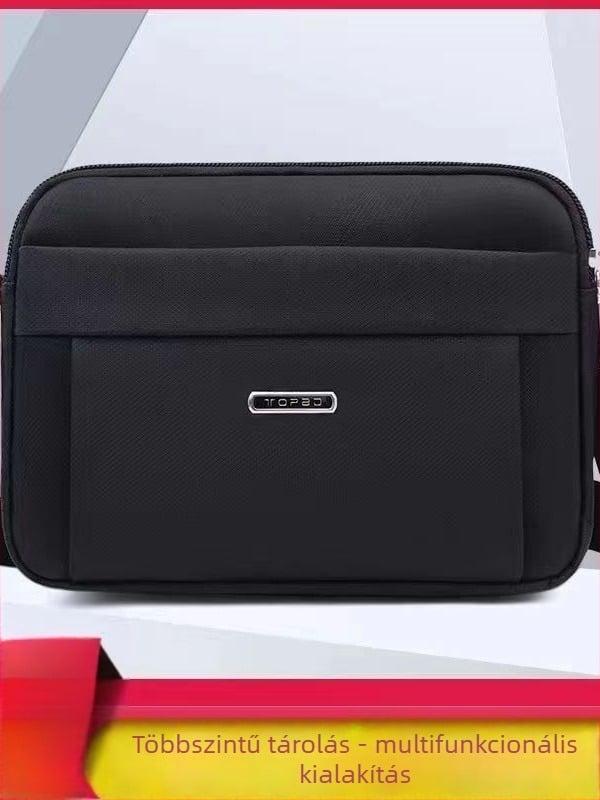 Férfi keresztpántos messenger táska több rekeszsel, Oxford anyagból, vízálló, kopásálló, belső nylon bélés