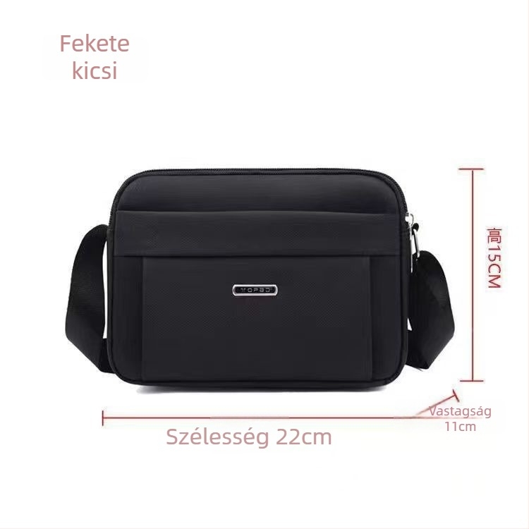 Férfi keresztpántos messenger táska több rekeszsel, Oxford anyagból, vízálló, kopásálló, belső nylon bélés