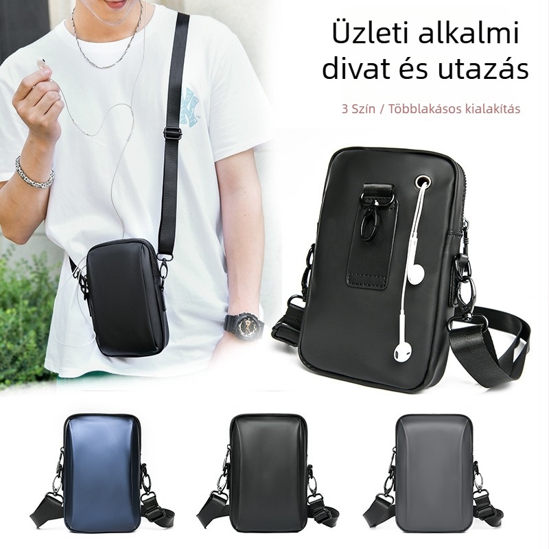 Férfi Crossbody Táska P1008# — Utcai stílus, Oxford anyag, kopásálló, egyszínű dizájn