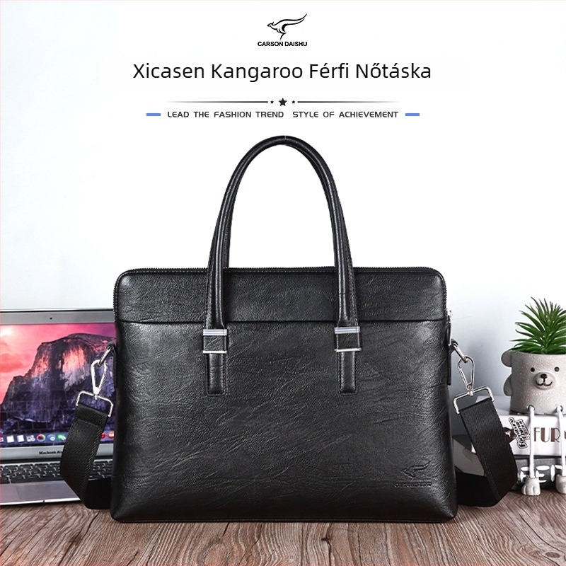 Üzleti crossbody táska PU bőrrel, 14 hüvelykes laptop rekesz, vízálló, modell 9880