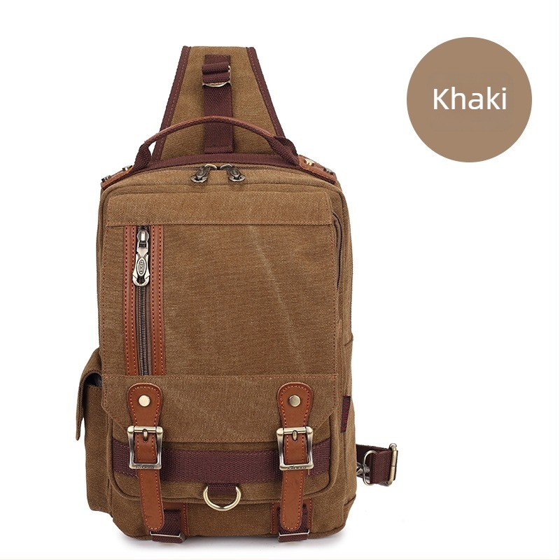 KAUKKO FD252 Férfi Vászon Válltáska - Kopásálló, Poliészter bélés, Modell FD252, Szabadidős utazásokhoz