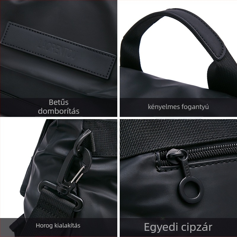 Férfi crossbody táska – Városi egyszerűség, Szövet anyag, Légáteresztő, Egyszínű mintázat, Belső textile bélés