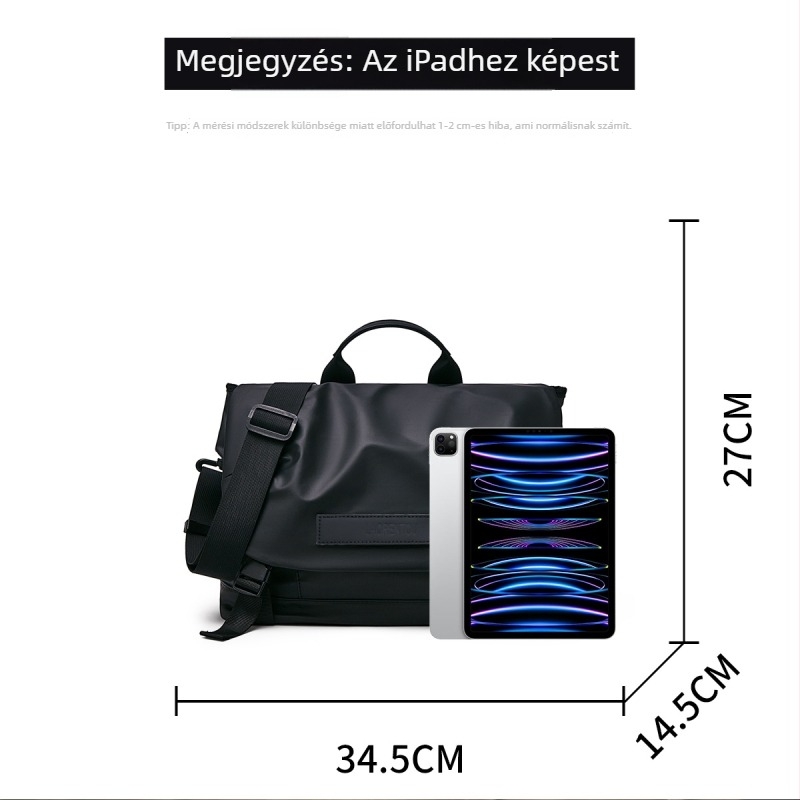 Férfi crossbody táska – Városi egyszerűség, Szövet anyag, Légáteresztő, Egyszínű mintázat, Belső textile bélés