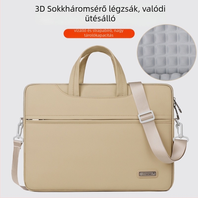 Uniszex laptop táska, membrán anyag, lélegző, kopás- és ütésálló, hordozható aktatáska stílus