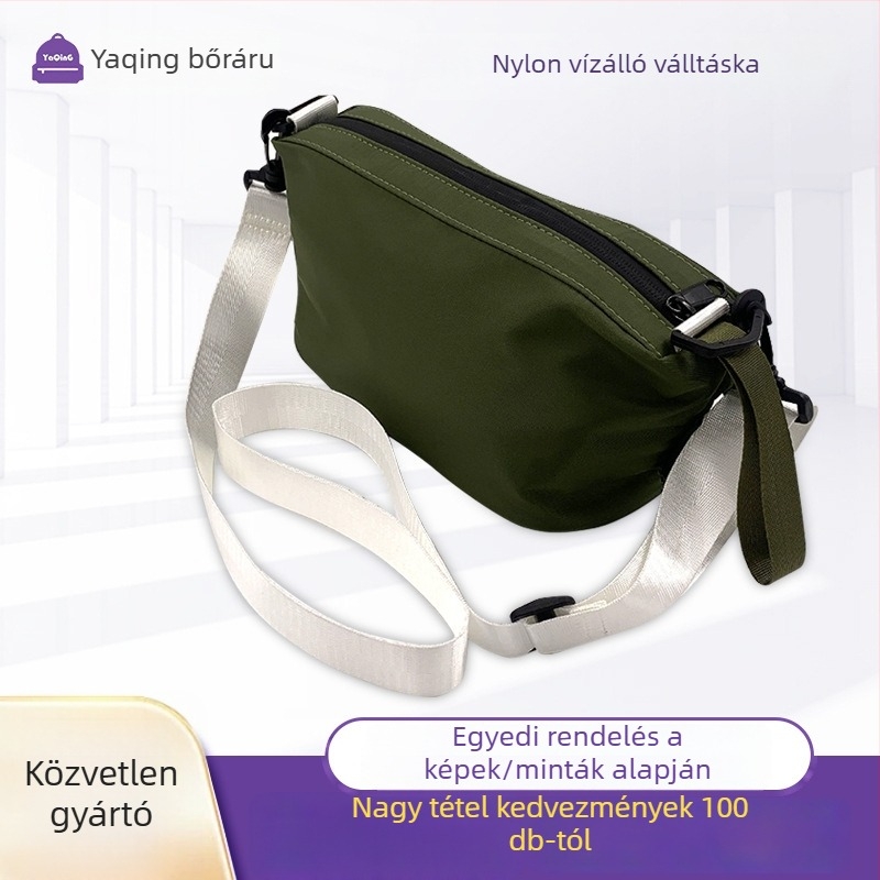 Vízhatlan nylon dumpling táska, városi egyszerű stílus, nagy kapacitású crossbody táska cipzárral és telefontokkal, egy vállpánt