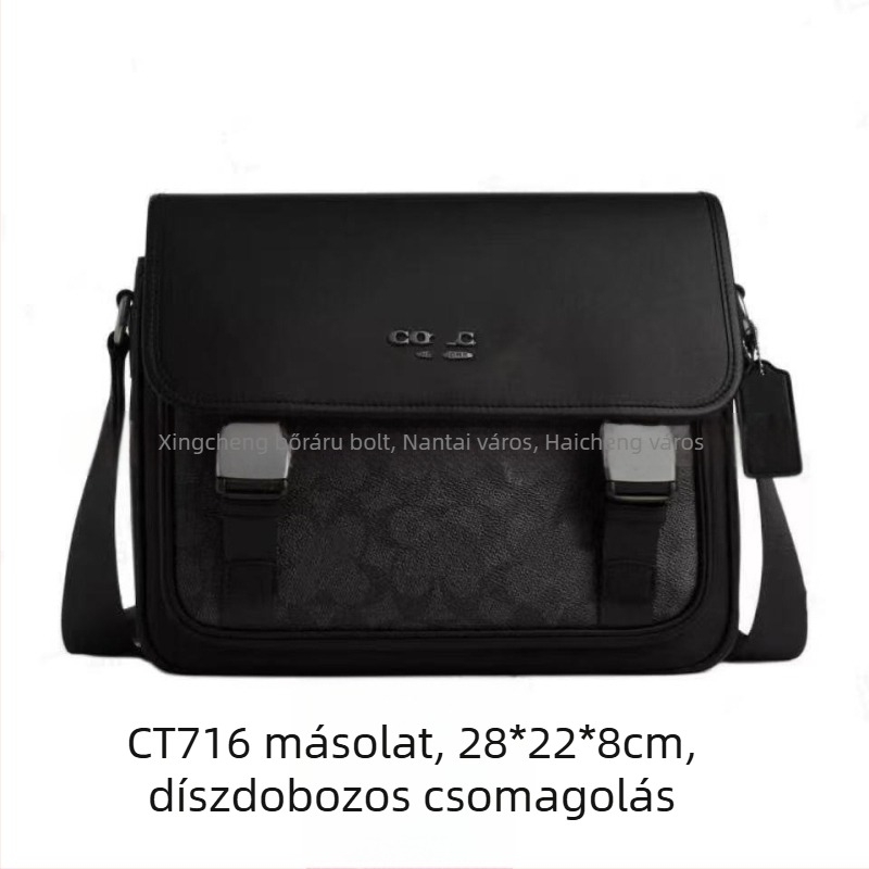 Férfi crossbody táska valódi bőrből, nagy kapacitású Messenger táska, üzleti és hétköznapi használatra