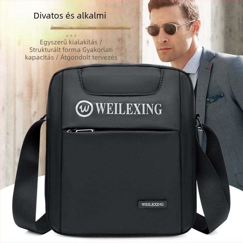 Férfiak számára crossbody válltáska, városi minimalista stilus, Oxford anyag, vízálló, márka Wilo Star, modell 903, bélés poliészter